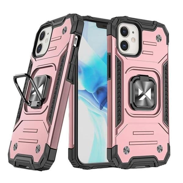 iPhone 14-fodral förstärkt med guldmagnetring