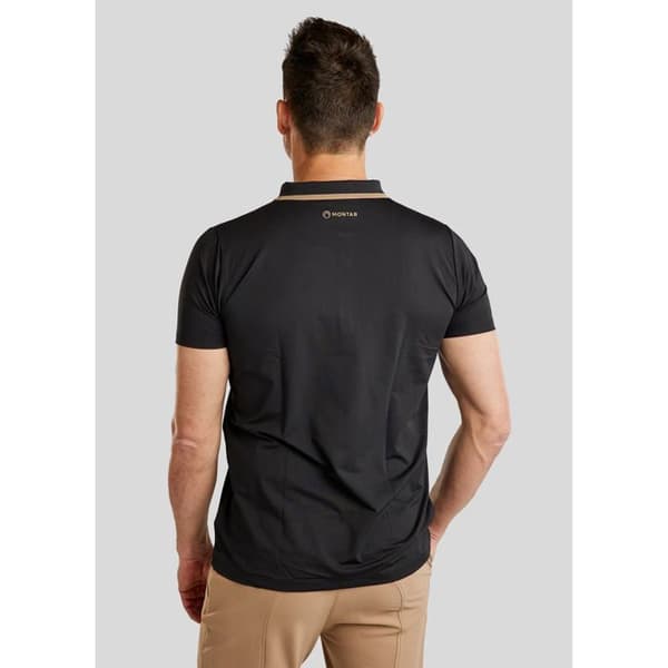 Ridsport Polo Montar MoDrake Kontrast Rib och Logotyp