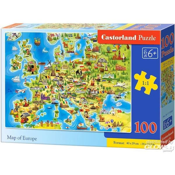 Pussel 100 bitar: Karta över Europa