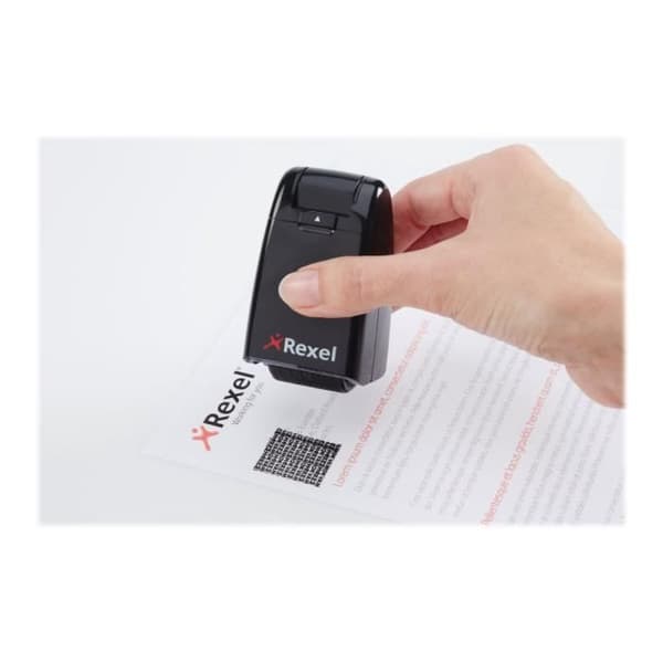 Rexel ID Guard Självfärgande svart fast text datumstämpel