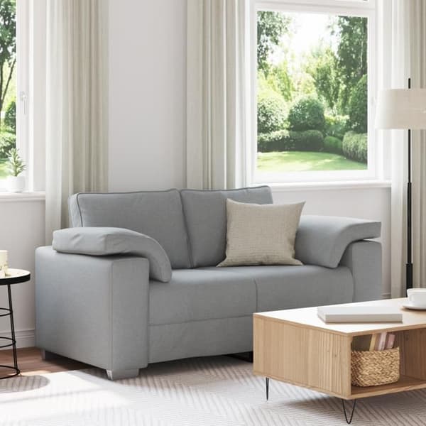 grå ljus 120 cm tyg loveseat