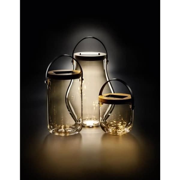 Dekorativ belysning - Krinner - Deco Glass Basic 22500 - LED - Varm vit - Glas och bambu
