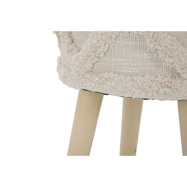 Puff med tuftad effekt "Damasco" 41cm Beige