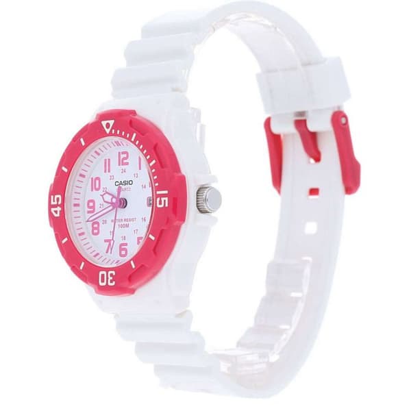 Klocka - CASIO - Basic Child Girl - Resin - Vit och Rosa - 10 ATM