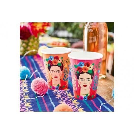 Papperskopp - SKYLANTERN - Frida Kahlo - 18cm - Orange - Set om 12