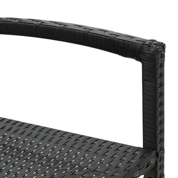 vidaXL Barstolar set om 2 svart flätad plast 362581