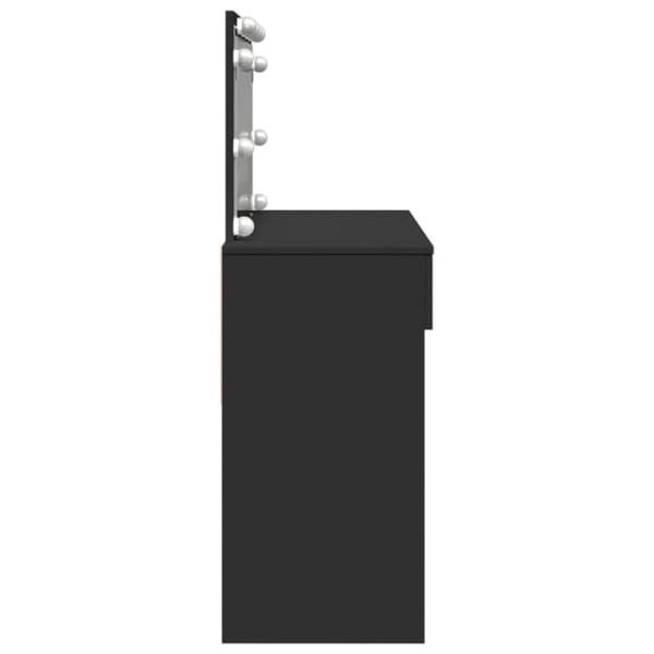 Coiffeuse med LED svart 100x40x120 cm