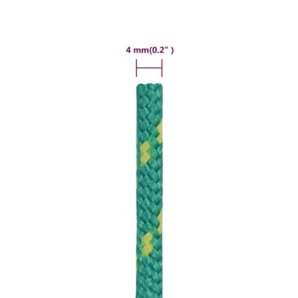 152700 vidaXL Båtrep Grön 4 mm 100 m Polypropylen