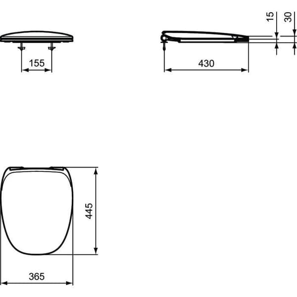 Toalettsits - IDEAL STANDARD - DEA - Fallbroms - Vit - Ultratunn