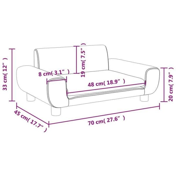 vidaXL Barnsoffa creme 70x45x33 cm sammet, mini soffa, mini soffa-stol, mini soffa för barn, soffa 3196392