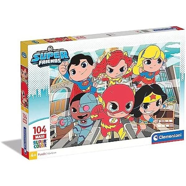 Pussel - CLEMENTONI - Maxi Suprefriends DC Comics - 104 bitar - Tecknade serier och serier
