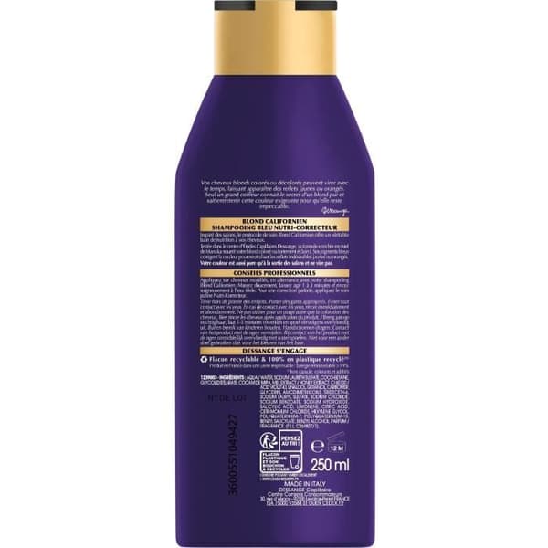 DESSANGE Blond Californian Bleu Nutri-Corrective Shampoo - 250 ml