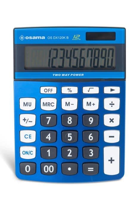 OSAMA OS DX120K B Solarbordräknare 12 siffror - Blå