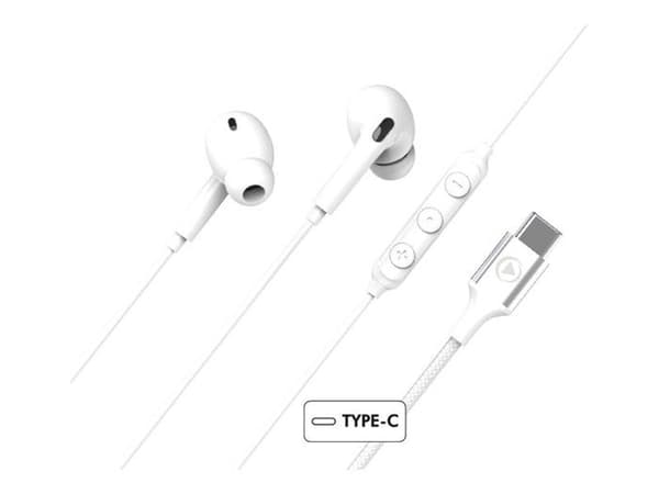 Trådade in-ear hörlurar Force Play KP Intra USB-C Vit