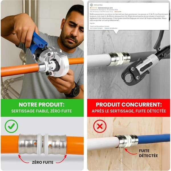 Krämpress - NEEZRA - TH+V - 10 käftar - 5-i-1 kit (multilager, PER, koppar) - Väska