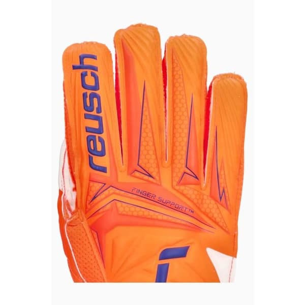 Målvaktshandskar barn Reusch Attrakt Solid Finger Support - chockerande orange/blå