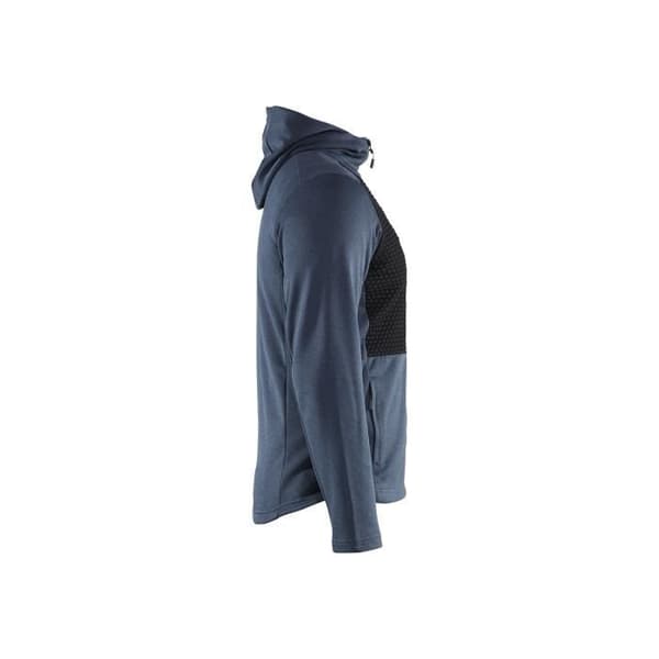 BLAKLADER Numbe ziphoodie - Herr - Blå - Polyester - Reflekterande band