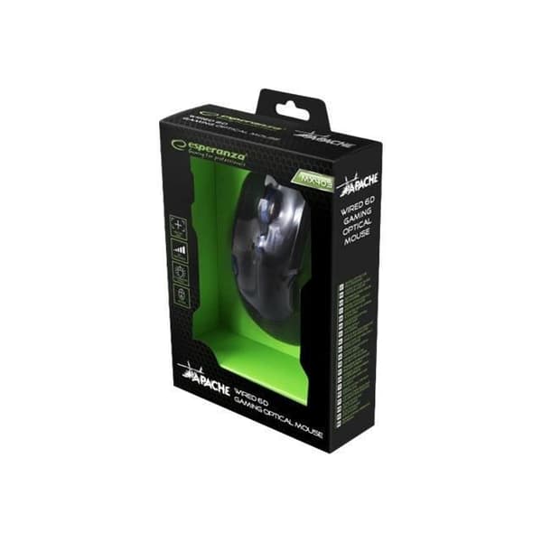 Mus - ESPERANZA - MX403 APACHE - Trådbunden - USB - 6 knappar - Blå