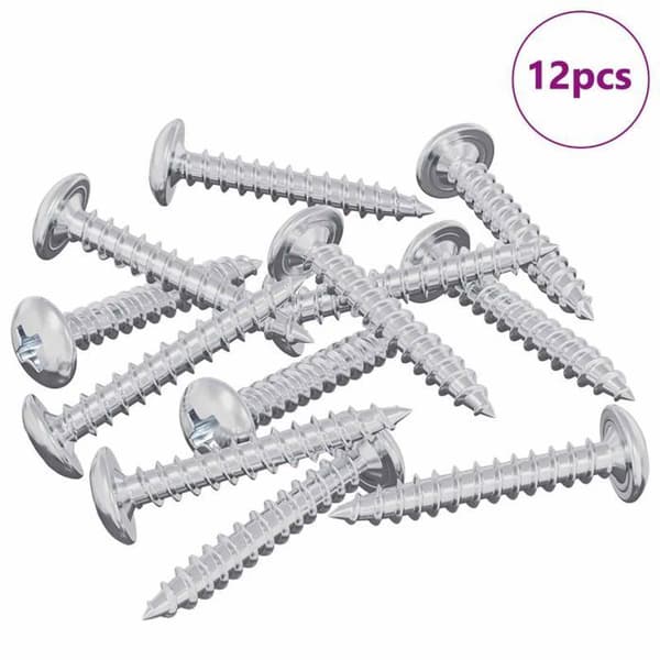 Bult - mutter - bricka Vidaxl Träskruv 12 st Silver M4 x 25 mm Stål
