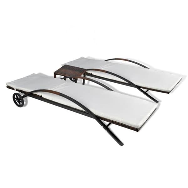 vidaXL Lounge stolar med bord polyrotting brun