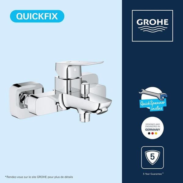 Väggmonterad bad/duschblandare - GROHE DICE - Krom