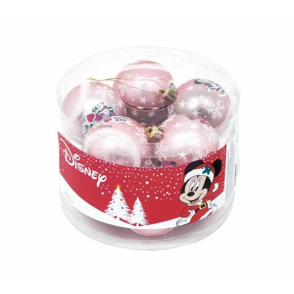 Julkulor - Minnie Mouse - Lucky - 10-pack - Rosa - Plastiskt - Ø 6 cm