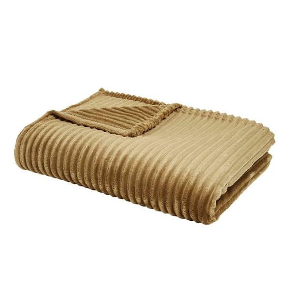 Rutig sammet uni ESSENTIAL - IDAG - Brons 150x200 cm