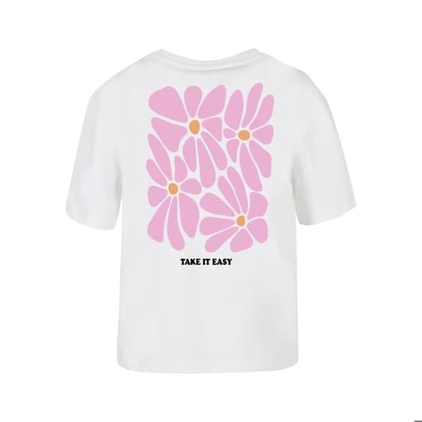 T-shirt dam Miss Tee Take It Easy Flowers - vit