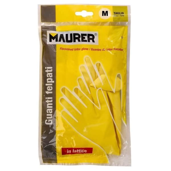 100% Basic Domestico M latexhandskar - MAURER - Gul - Inomhus