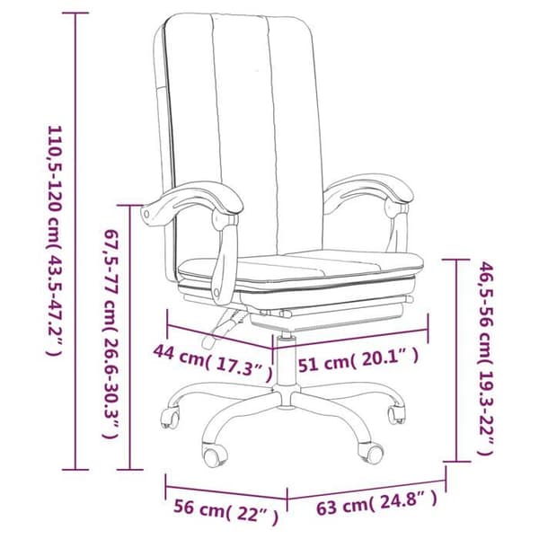 349716 vidaXL Office Recliner mörkgrå tyg