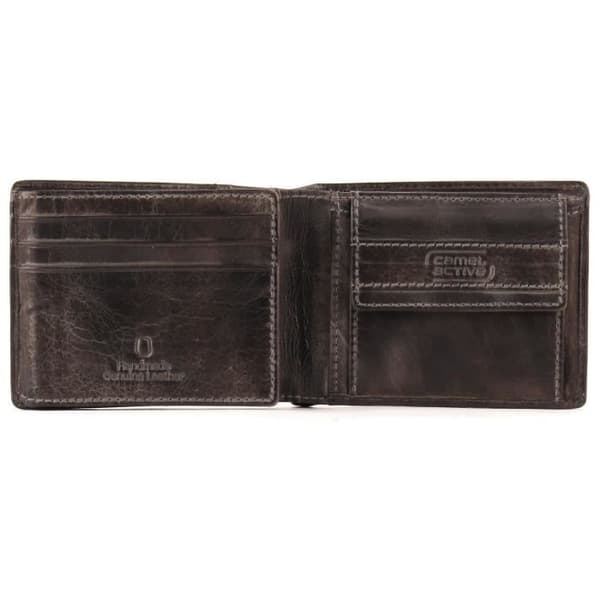 Camel active Melbourne Traverser plånbok svart – läder, 11 x 8,5 x 2 cm