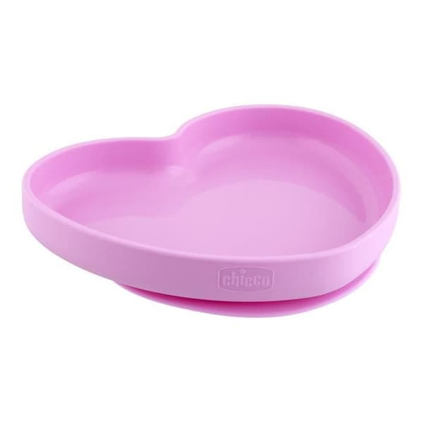 Chicco Take Eat Easy Heart Tallrik med sugkopp +9m Rosa