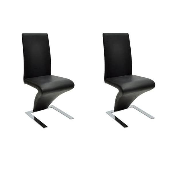vidaXL Matstolar set om 2 svart konstläder 240042