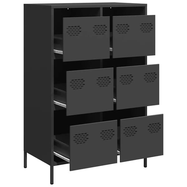vidaXL Buffé hög svart 68x39x101,5 cm stål 851220