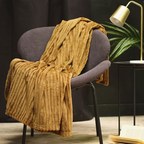 Rutig sammet uni ESSENTIAL - IDAG - Brons 150x200 cm