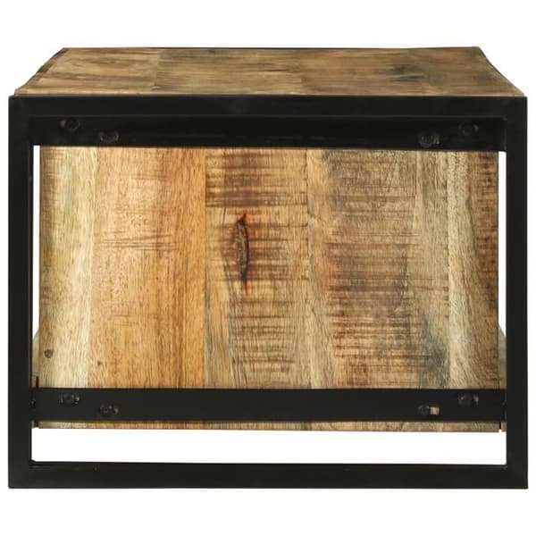 Sänkt Bord - Massivt Mangoträ - 120x50x38 cm - Rustik Finish - Rektangulär
