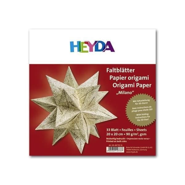 Guld sämsk origamipapper - HEYDA - 33 ark
