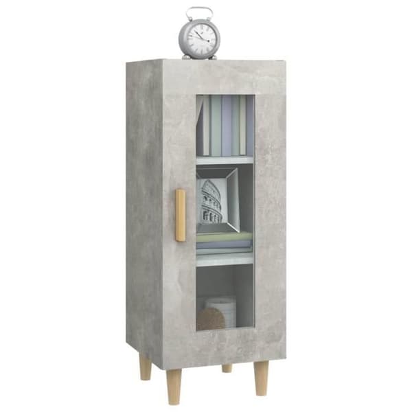 Buffé - VIDAXL - Hög Buffé - Grå Betong - Ingenjörsträ - 90 cm höjd