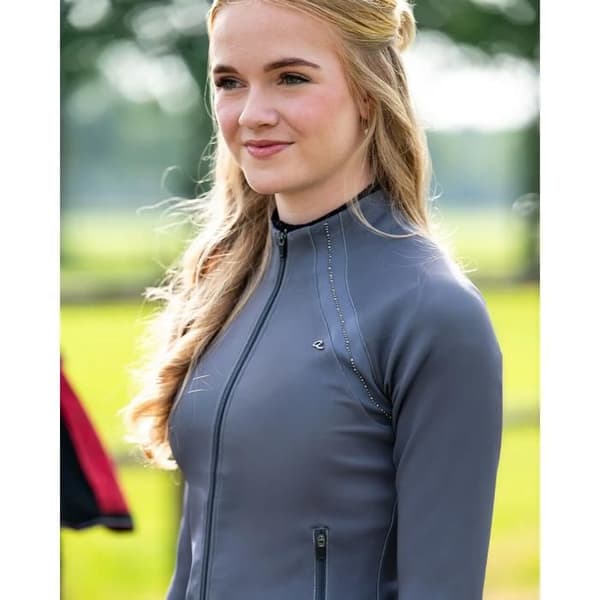 Ryttarjacka full zip dam QHP Oakleigh - stålgrå