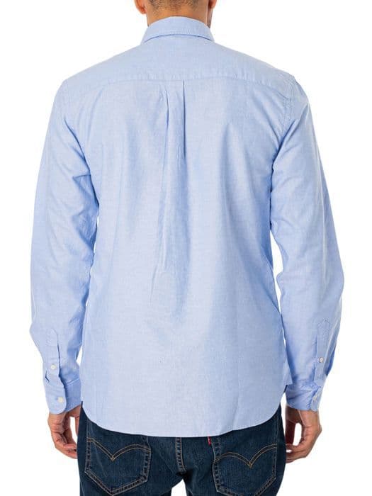 Enfärgad Oxford-skjorta - Lyle & Scott - Herr - Blå