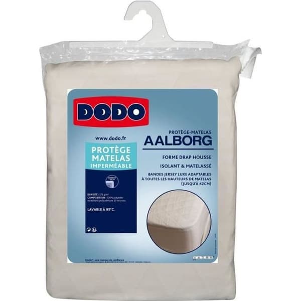 Madrasskydd Aalborg - DODO - Vadderad & Vattentät - 140 x 190 cm - Vit
