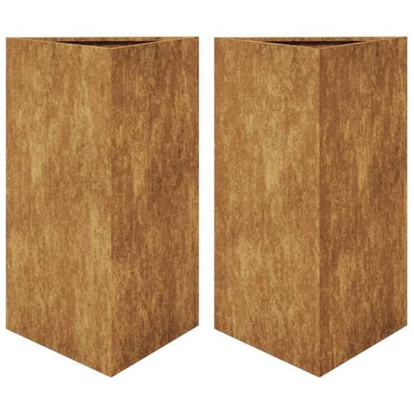 vidaXL Blomlådor 2 st triangulära 50x43x75 cm cortenstål 851184