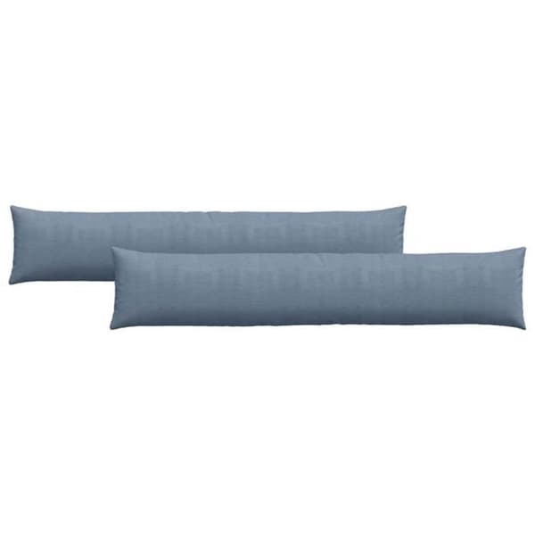 Soffkuddar - VIDAXL - Set om 2 - Blå ribbad sammet - 200 x 40 x 20 cm - Rektangulär