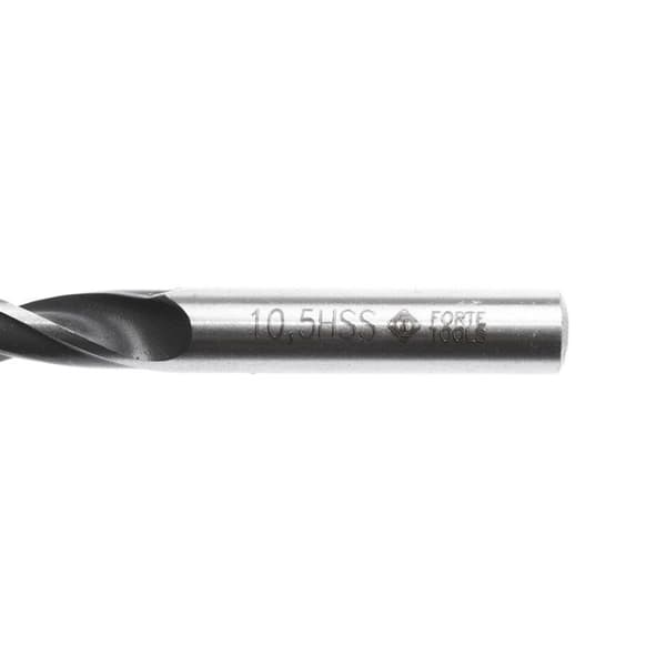 Metallborr - Forte Tools - 10,5 mm - Stål - Längd 13,3 cm - HSS