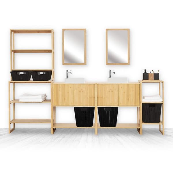 Handdukshängare 1 hylla "Lab'N Modul" bambu - 5 five simply smart