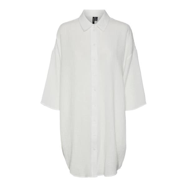 Vero Moda Natali dam 3/4 lång overshirt - snövit - XS