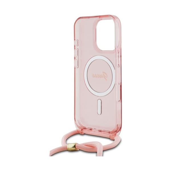 Guess MagSafe-fodral för iPhone 16 Pro, rosa