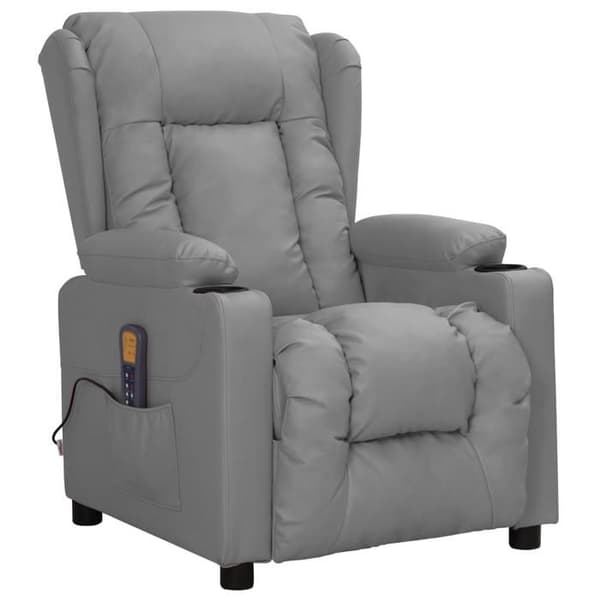 vidaXL Massagefåtölj Grå Konstläder 339079