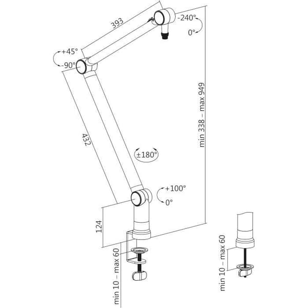 Mikrofonarm - LogiLink - AA0127 - Fällbar - Rotera 360° - Svart