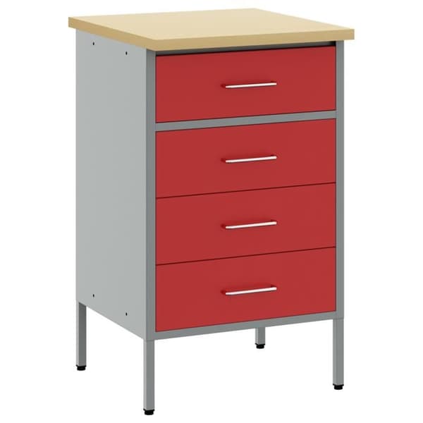 Röd Arbetsgarderob 50x55x85 cm Stål